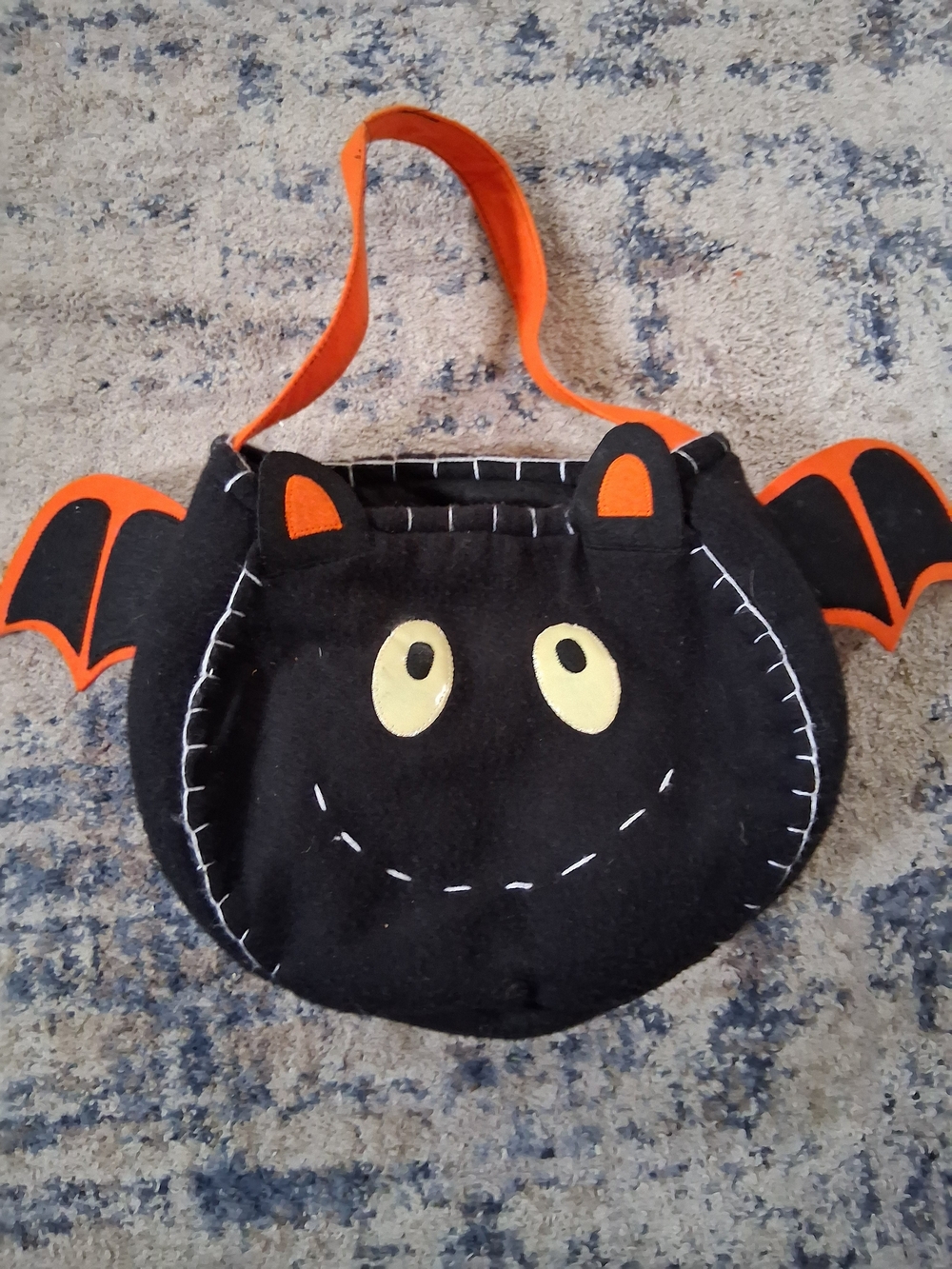 Kids Black and Orange Bat Shoulder Bag